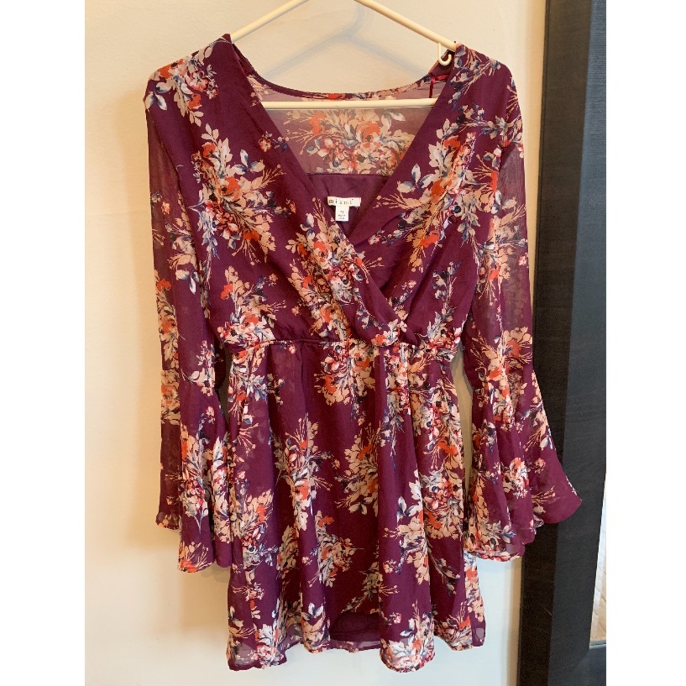 Floral Long sleeve mini dress